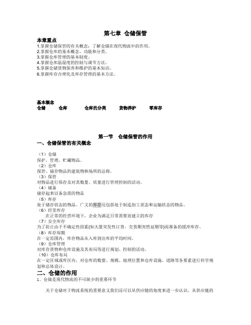 第七章 仓储保管