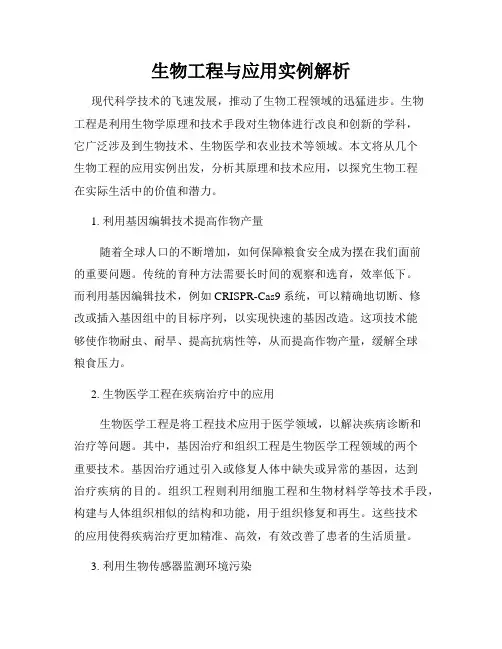 生物工程与应用实例解析