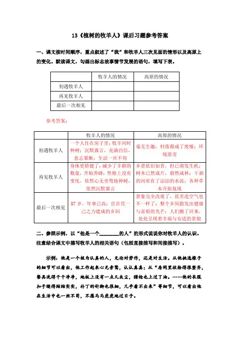 13 《植树的牧羊人》课后习题参考答案[2页]