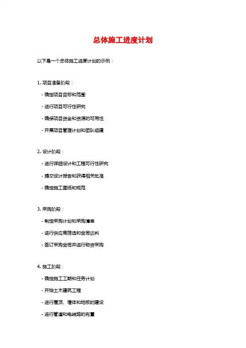 总体施工进度计划 (2)