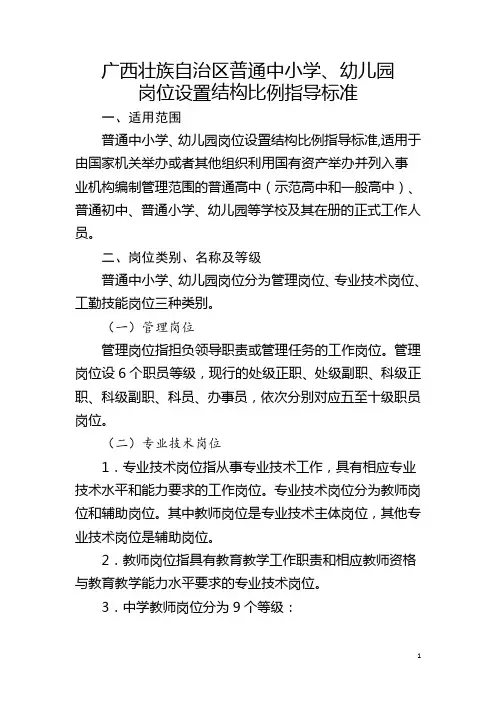 岗位设置比例指导标准