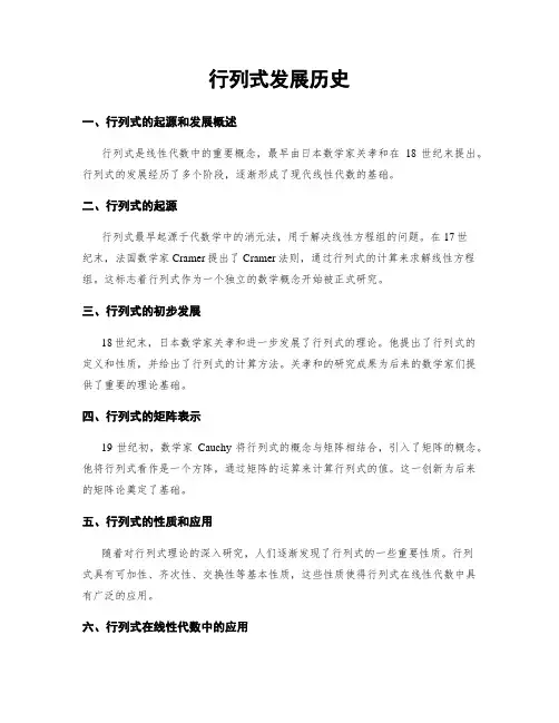 行列式发展历史