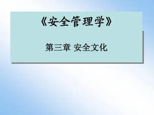 安全管理学(09专)第3章
