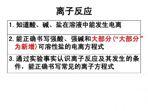 3讲  离子反应