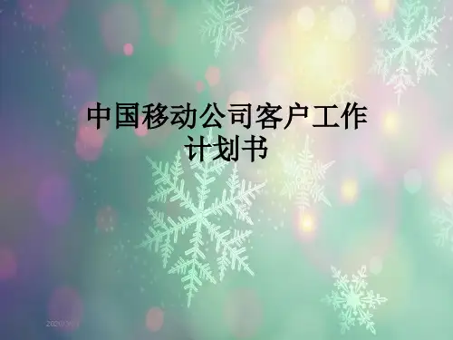 中国移动公司客户工作计划书