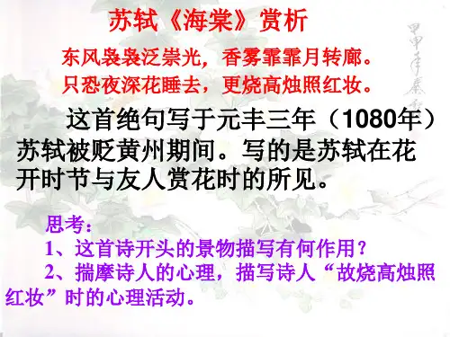 苏轼《海棠》赏析