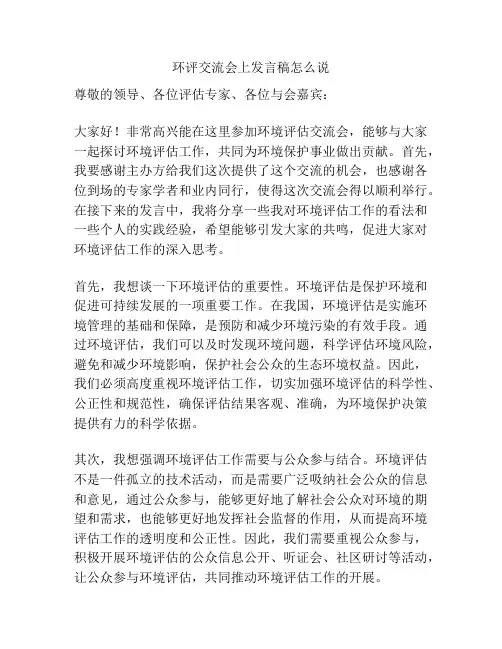 环评交流会上发言稿怎么说