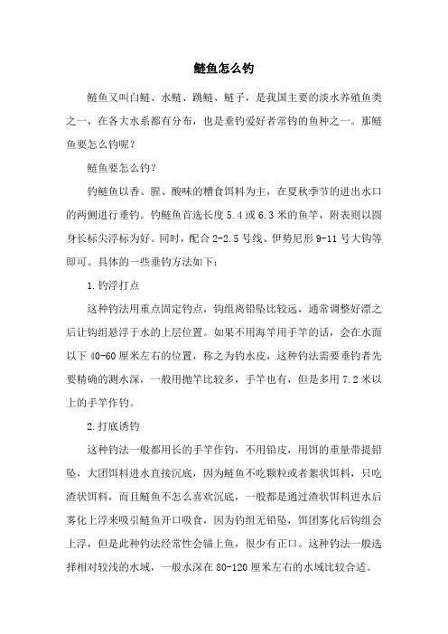 鲢鱼怎么钓
