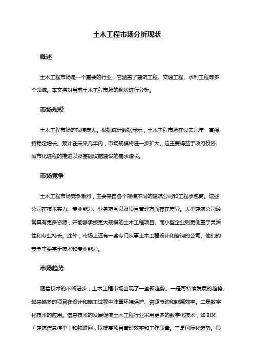 2024年土木工程市场分析现状