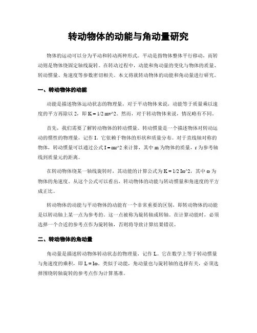 转动物体的动能与角动量研究