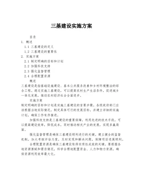 三基建设实施方案