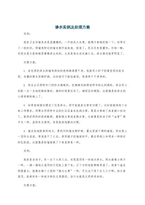 渗水实例及处理方案