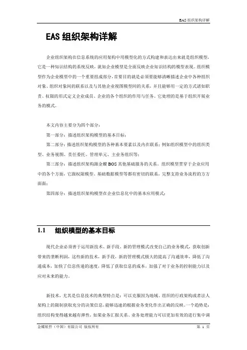 EAS组织架构详解