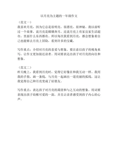 以月亮为主题的一年级作文