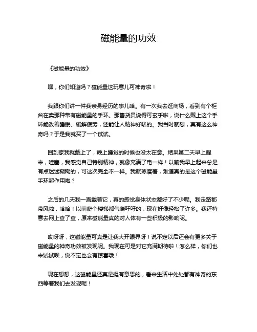 -磁能量的功效