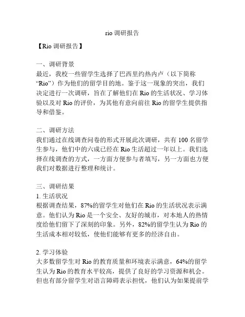 rio调研报告