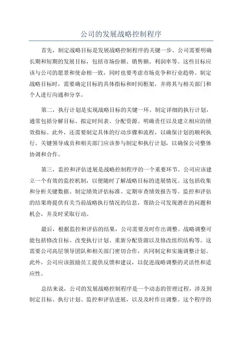 公司的发展战略控制程序