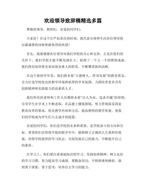 欢迎领导致辞稿精选多篇