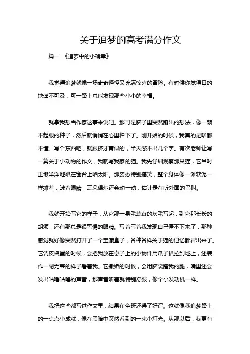 关于追梦的高考满分作文