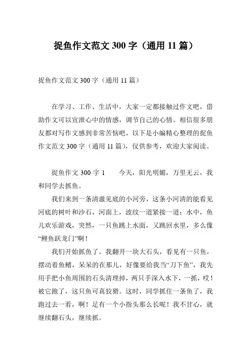 捉鱼作文范文300字(通用11篇)