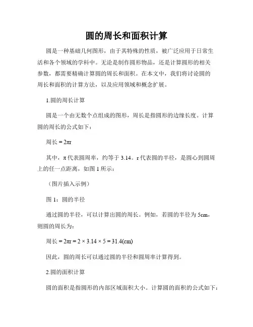 圆的周长和面积计算