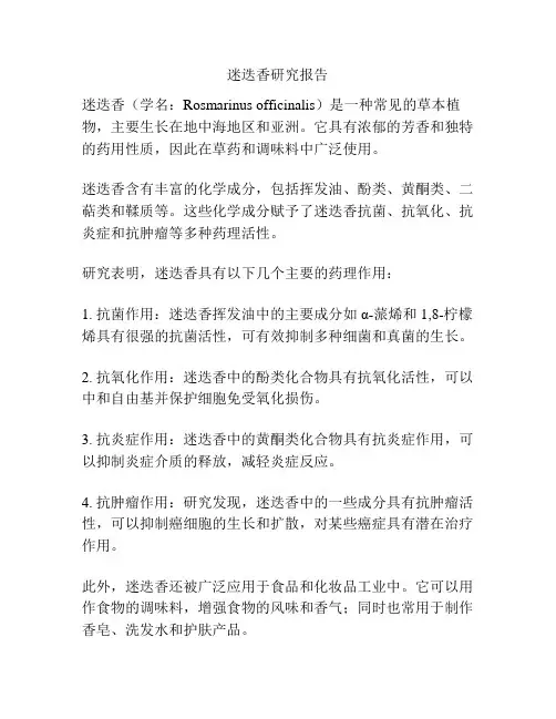 迷迭香研究报告
