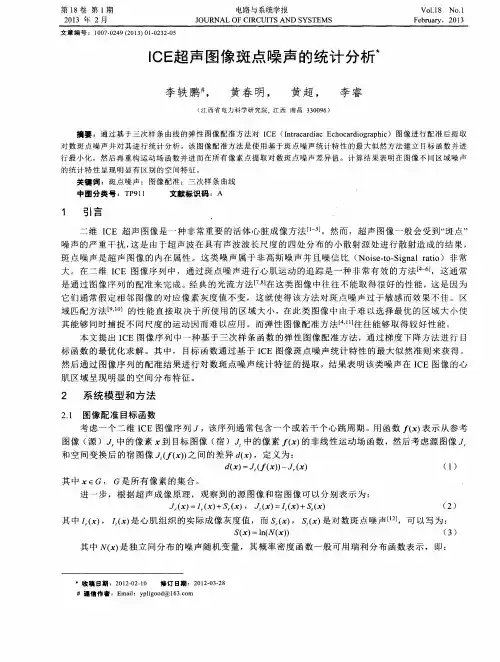 ICE超声图像斑点噪声的统计分析