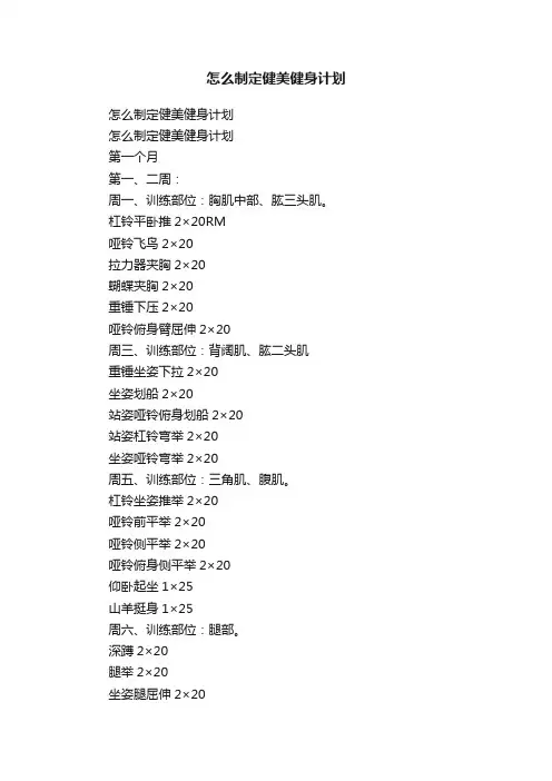 怎么制定健美健身计划