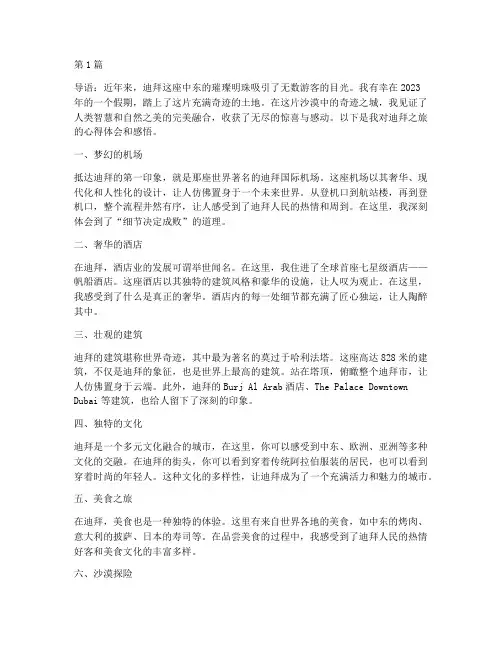 迪拜旅游分享心得体会感悟(3篇)