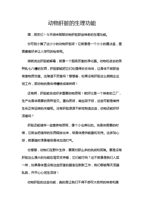 动物肝脏的生理功能