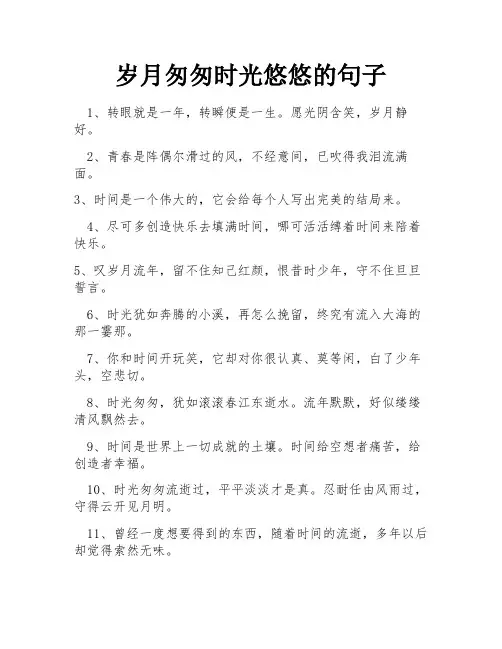 岁月匆匆时光悠悠的句子