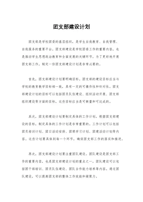 团支部建设计划