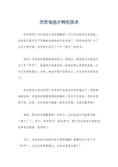 光伏电池片钝化技术