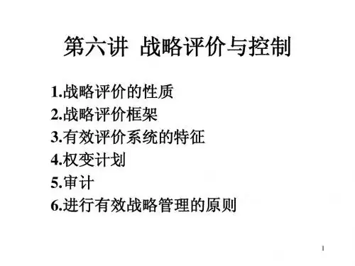 第六讲战略控制与评价
