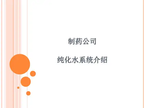 制药公司纯化水系统介绍
