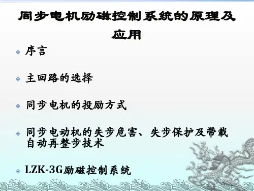 同步电机励磁原理PPT课件