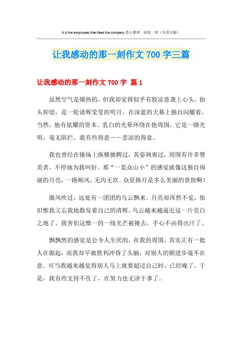 让我感动的那一刻作文700字三篇