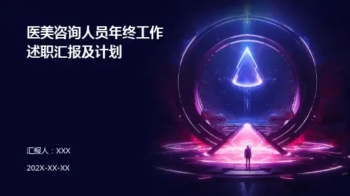 医美咨询人员年终工作述职汇报及计划PPT
