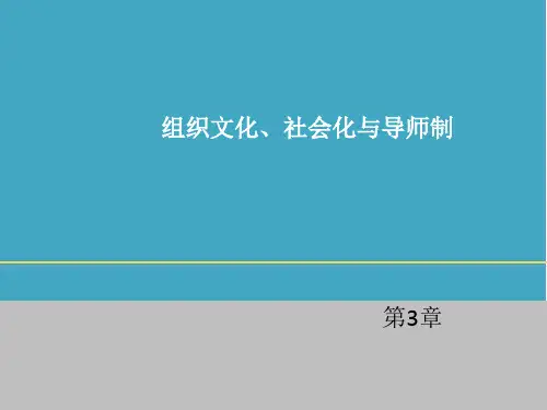 组织行为学第10版第03章组织文化、社会化与导师制