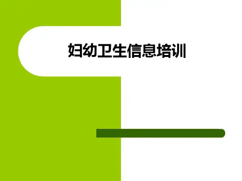 妇幼卫生信息培训课件