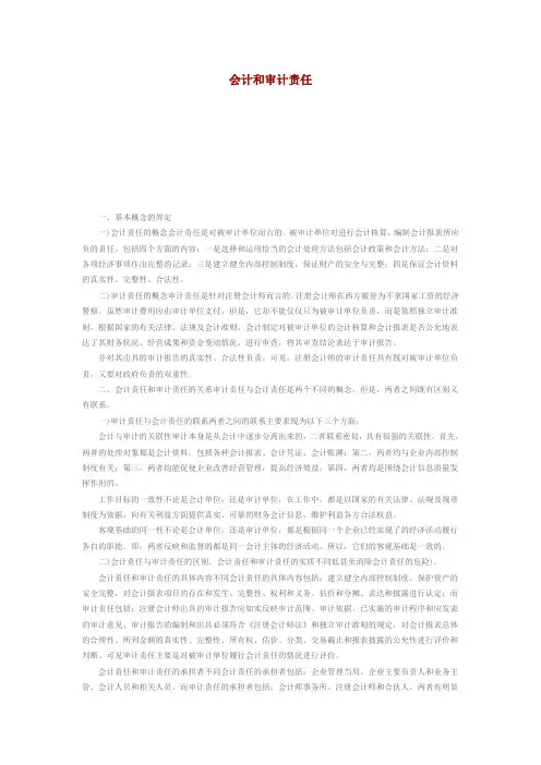 会计和审计责任