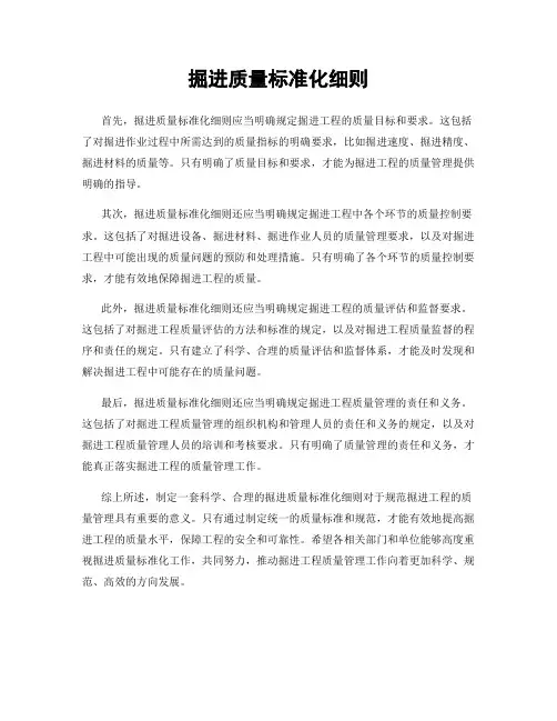 掘进质量标准化细则