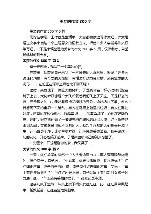 美梦的作文300字5篇