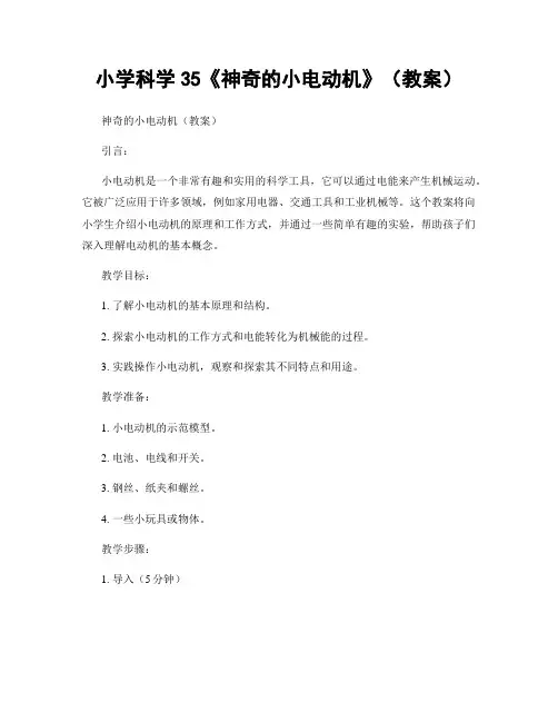 小学科学35《神奇的小电动机》(教案)