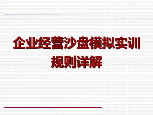 企业经营沙盘规则详解