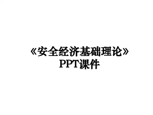 《安全经济基础理论》PPT课件讲课教案