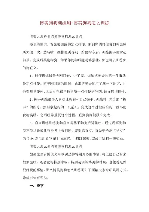 博美狗狗训练厕-博美狗狗怎么训练