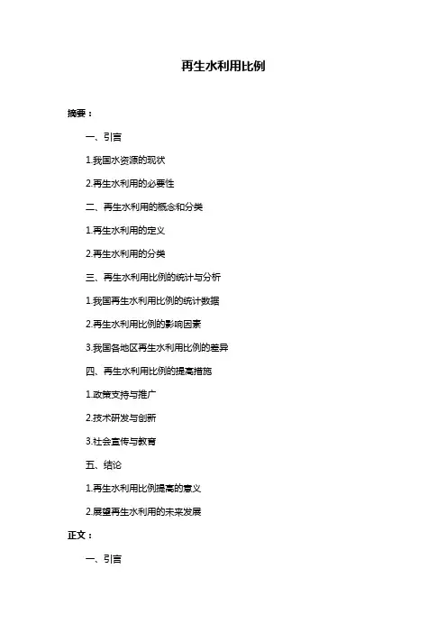 再生水利用比例