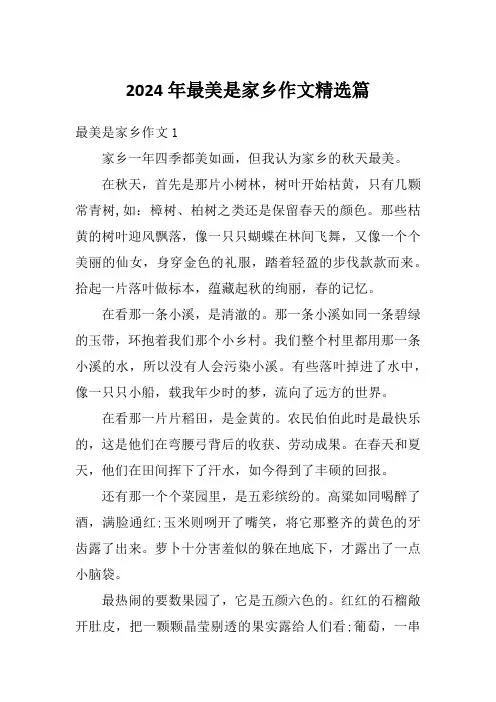 2024年最美是家乡作文精选篇