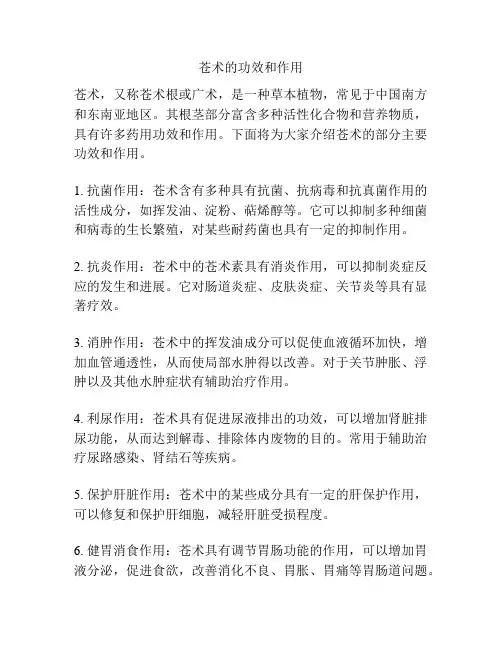 苍术的功效和作用
